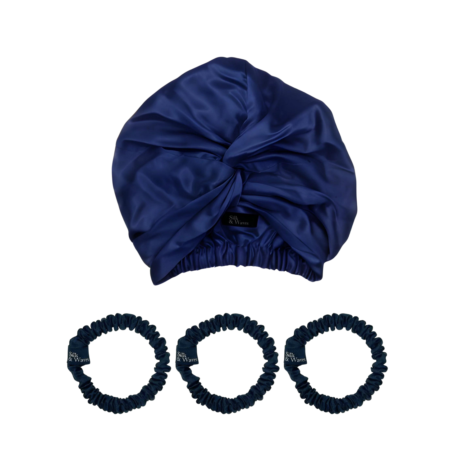 Silk Turban & Hair Tie Bundle - Silk & Waves