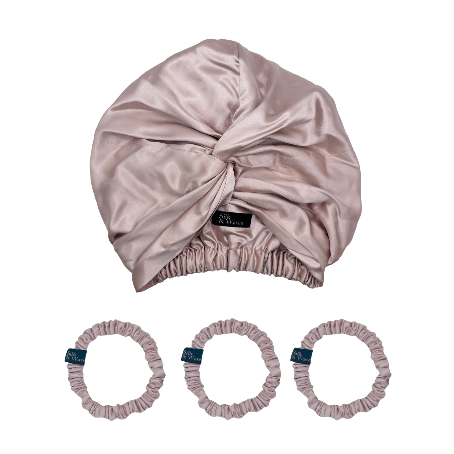 Silk Turban & Hair Tie Bundle - Silk & Waves